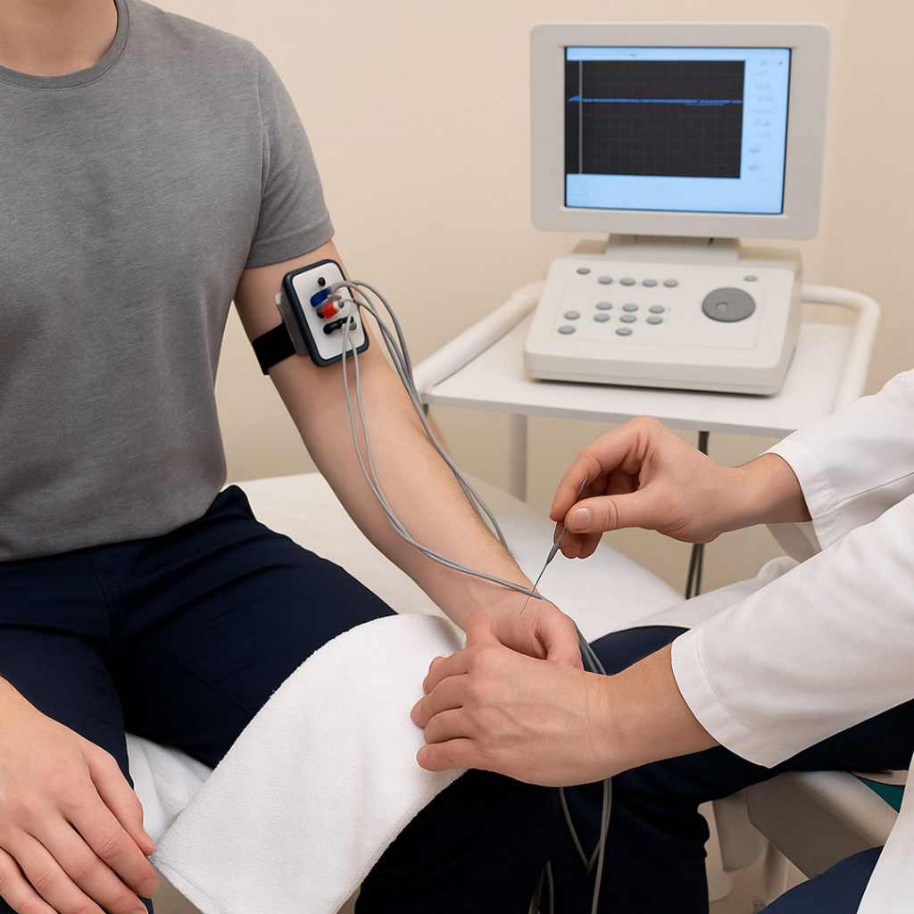 В медицинском центре «Небольница» в Воронеже проводится электронейромиография (ЭНМГ)