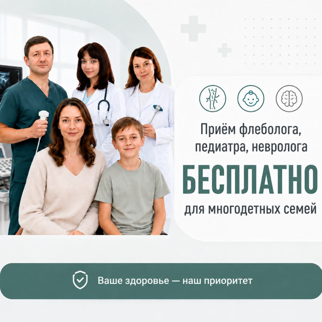 Бесплатные приёмы врачей в июле для многодетных семей