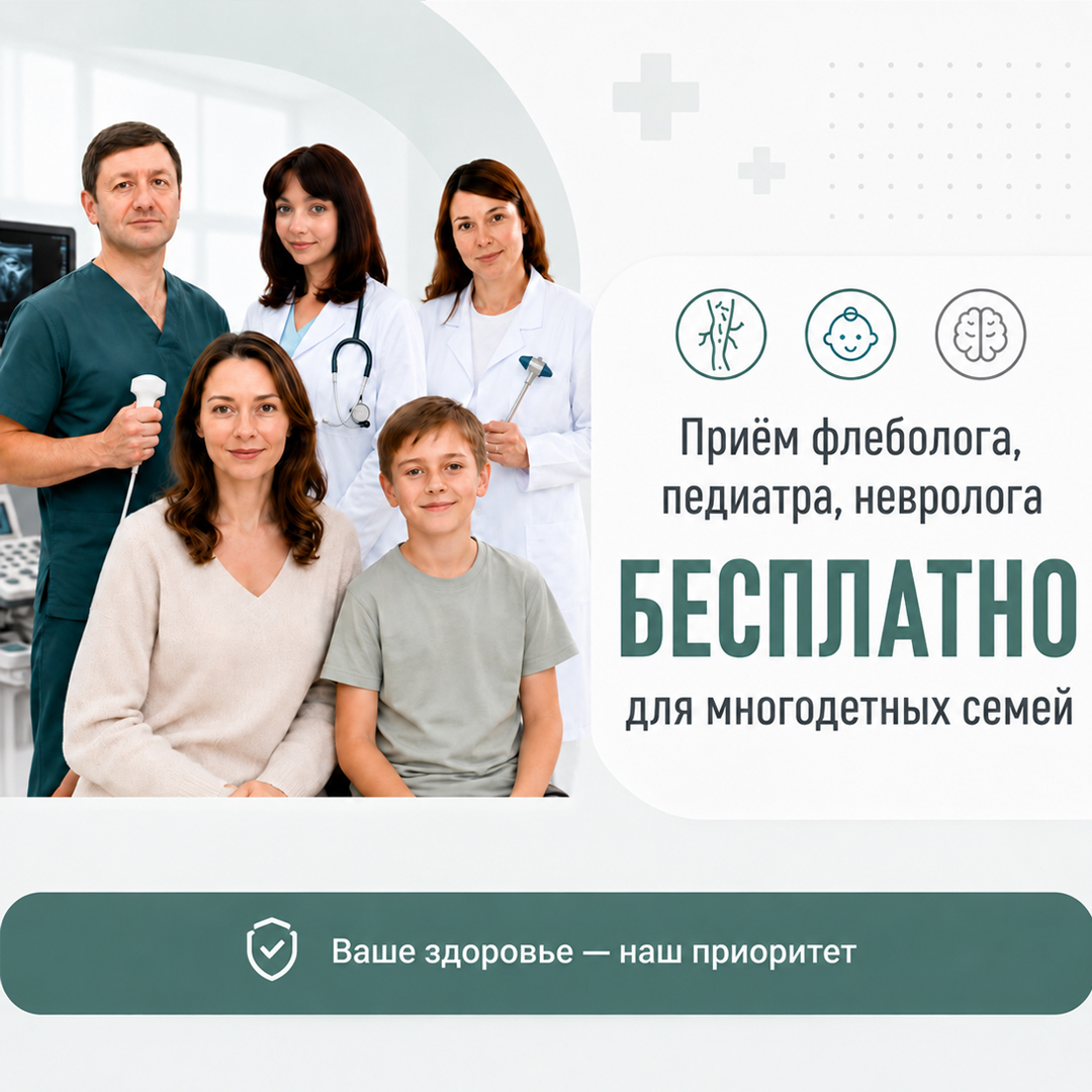 Бесплатные приёмы врачей в июле для многодетных семей